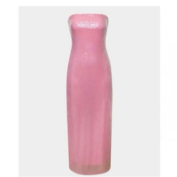 Hutch Women's Elena Strapless Sequin Column Maxi Dress Pink Size Small NWOT - Picture 6 of 12